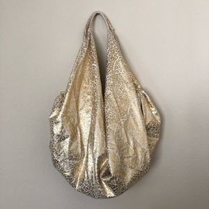 Metallic gold funky duffel bag - overnight bag